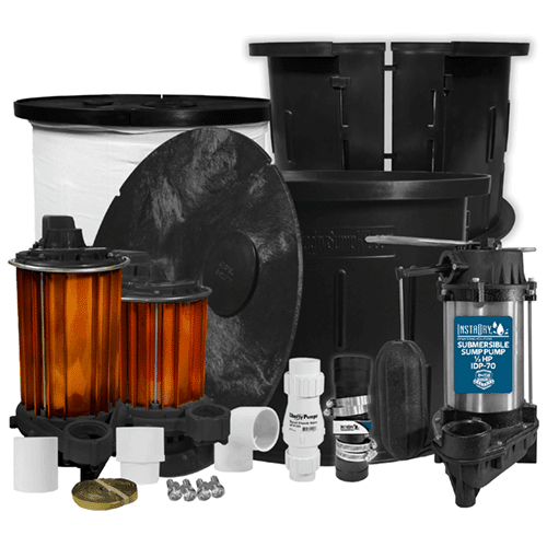 full view of crawl space sump pump kit