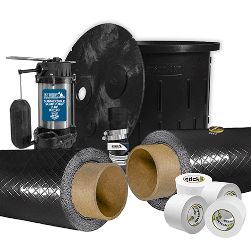 12 mil moisture barrier and sump pump bundle