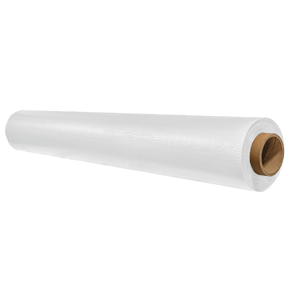 Full View of 10 Mil Woven Vapor Barrier Roll white color